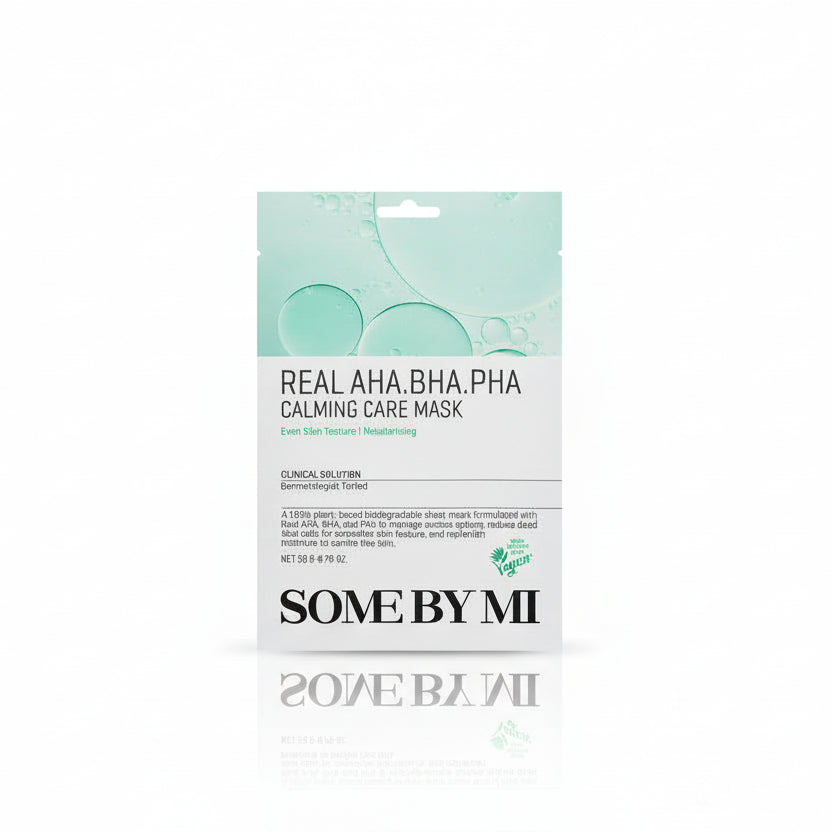 Some By Mi Real AHA BHA PHA Calming Care upokojujúca exfoliačná plátenková maska