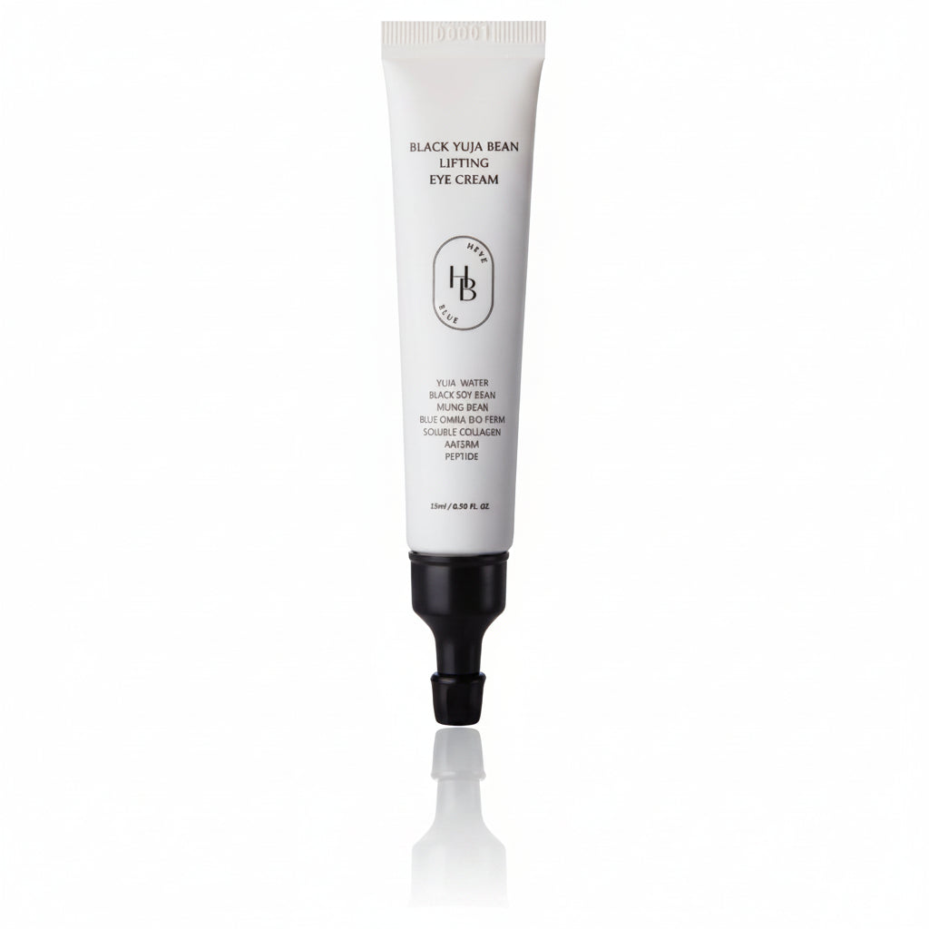 HEVEBLUE Black Yuja Bean Lifting Eye Cream 15 ml - Spevňujúci očný krém s yuzu a fazuľovými extraktmi